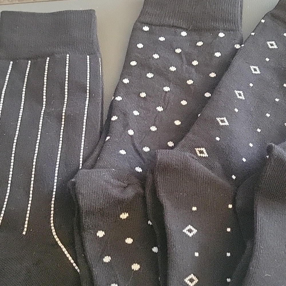 Black and White Patterned Men's Socks 5 Pack - Picture 2 of 3